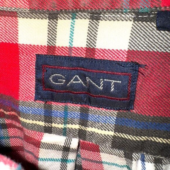 GANT Red Plaid Cambridge Flannel Button Down Sz L - Picture 2 of 8